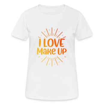 Ich liebe Make up - Frauen T-Shirt atmungsaktiv - Weiß - Vorne - AI Model Female 172 dark (172cm)
