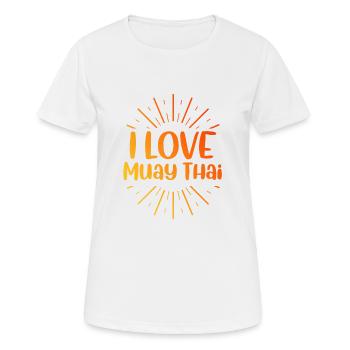Ich liebe Muay Thai - Frauen T-Shirt atmungsaktiv - Weiß - Vorne - AI Model Female 172 dark (172cm)
