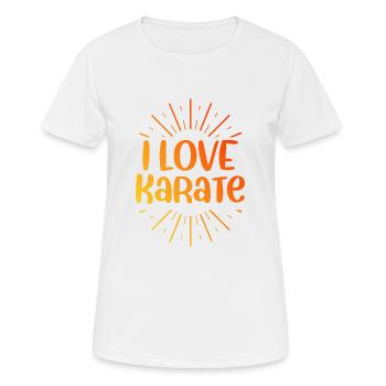 Ich liebe Karate - Frauen T-Shirt atmungsaktiv - Weiß - Vorne - AI Model Female 172 dark (172cm)