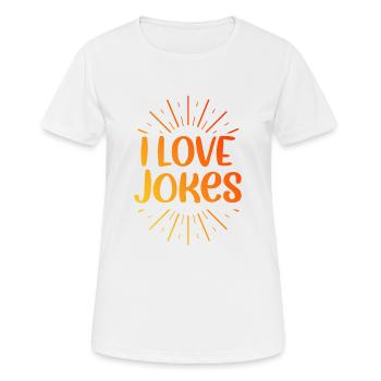 Ich liebe Witze - Frauen T-Shirt atmungsaktiv - Weiß - Vorne - AI Model Female 172 dark (172cm)