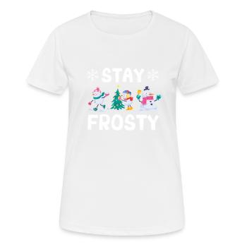 Drôle de pyjama de Noël Cool Bonhomme de Neige Noël - T-shirt respirant Femme - blanc - Devant - AI Model Female 172 dark (172cm)