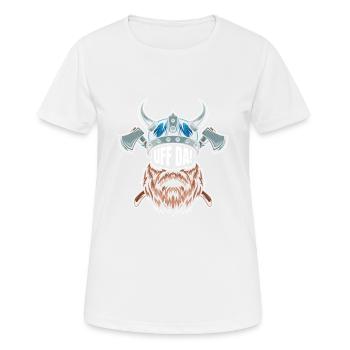 Lustiges Skandinavisches Bart-design - Frauen T-Shirt atmungsaktiv - Weiß - Vorne - AI Model Female 172 dark (172cm)