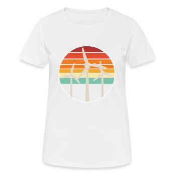 Windkraft Windanlage Windräder Windrad erneuerbare - Frauen T-Shirt atmungsaktiv - Weiß - Vorne - AI Model Female 172 dark (172cm)