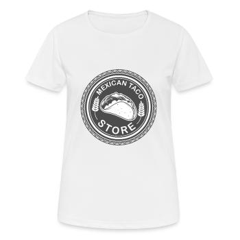 Design de magasin de tacos mexicain d’inspiration vintage - T-shirt respirant Femme - blanc - Devant - AI Model Female 172 dark (172cm)