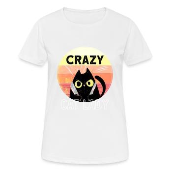 Crazy Cat Lady - T-shirt respirant Femme - blanc - Devant - AI Model Female 172 dark (172cm)