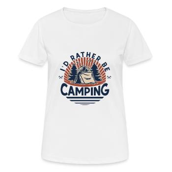 Ich campe lieber, zelte im Wildwald - Frauen T-Shirt atmungsaktiv - Weiß - Vorne - AI Model Female 172 dark (172cm)
