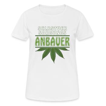HANF SELBSTVERSORGUNGS ANBAUER - Frauen T-Shirt atmungsaktiv - Weiß - Vorne - AI Model Female 172 dark (172cm)