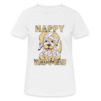 HUND HAPPY WAU-O-WAU - Frauen T-Shirt atmungsaktiv - Weiß - Vorne - AI Model Female 172 dark (172cm)