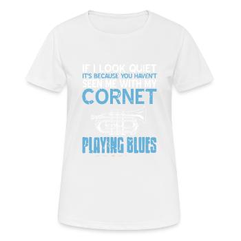 You Haven't Seen Me With My Cornet Playing Blues - Women's Breathable T-Shirt - white - Front - AI Model Female 172 dark (172cm)