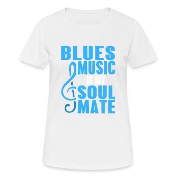 Cool Retro Blues Music Is My Soulmate T-Shirt - Women's Breathable T-Shirt - white - Front - AI Model Female 172 dark (172cm)