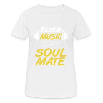Blues Music Is My Soulmate Cool Retro Blues Lover - Women's Breathable T-Shirt - white - Front - AI Model Female 172 dark (172cm)