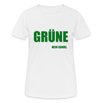 Grüne Nein Danke - Frauen T-Shirt atmungsaktiv - Weiß - Vorne - AI Model Female 172 dark (172cm)