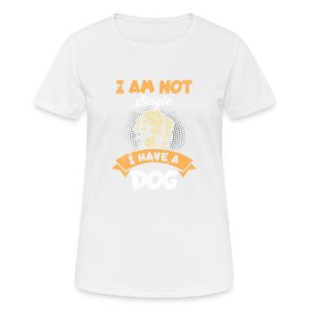 Je ne suis pas célibataire J’ai un chien chien amour - T-shirt respirant Femme - blanc - Devant - AI Model Female 172 dark (172cm)