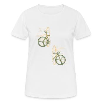 Bicycle Portal Teleporter Beamer - Women's Breathable T-Shirt - white - Front - AI Model Female 172 dark (172cm)
