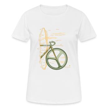 Portail vélo trou noir pour vélos - T-shirt respirant Femme - blanc - Devant - AI Model Female 172 dark (172cm)