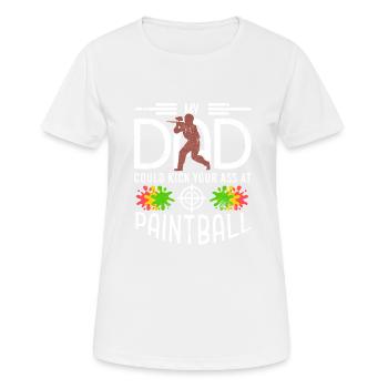 My Dad Could Kick Your Ass At Paint Ball Retro - Frauen T-Shirt atmungsaktiv - Weiß - Vorne - AI Model Female 172 dark (172cm)