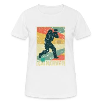 Retro Vintage PAINTBALL Player Baller Design - Women's Breathable T-Shirt - white - Front - AI Model Female 172 dark (172cm)