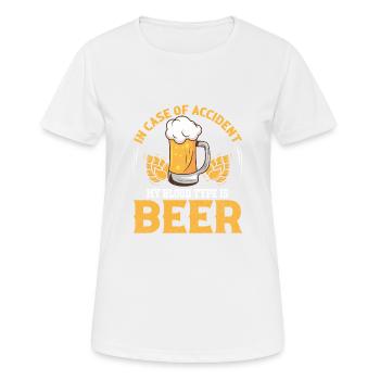 Funny Beer Drinker Beer Drinker Beer Brewer Motif - Women's Breathable T-Shirt - white - Front - AI Model Female 172 dark (172cm)