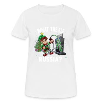Drôle Elf Pompe à essence Noël Ce que l’Elfe - T-shirt respirant Femme - blanc - Devant - AI Model Female 172 dark (172cm)