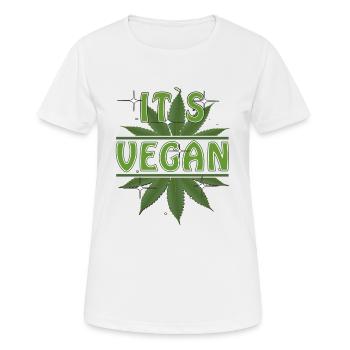 HEMP ITS VEGAN - Frauen T-Shirt atmungsaktiv - Weiß - Vorne - AI Model Female 172 dark (172cm)