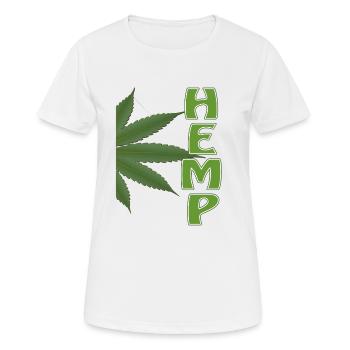 HEMP - Frauen T-Shirt atmungsaktiv - Weiß - Vorne - AI Model Female 172 dark (172cm)