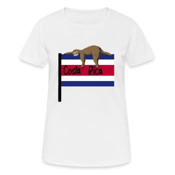 Costa Rica Faultier auf der Flagge von Costa Rica - Frauen T-Shirt atmungsaktiv - Weiß - Vorne - AI Model Female 172 dark (172cm)