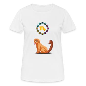 Funny Dog Lover Horoscope Scorpio Zodiac Pet Lover - Women's Breathable T-Shirt - white - Front - AI Model Female 172 dark (172cm)