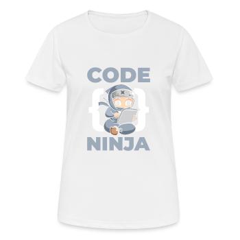 Code Ninja Für Computerfans - Frauen T-Shirt atmungsaktiv - Weiß - Vorne - AI Model Female 172 dark (172cm)
