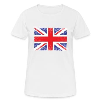 Großbritannien, britische Flagge, Flagge des Vereinigten Königreichs, - Frauen T-Shirt atmungsaktiv - Weiß - Vorne - AI Model Female 172 dark (172cm)