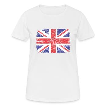 Großbritannien, britische Flagge, Flagge des Vereinigten Königreichs, - Frauen T-Shirt atmungsaktiv - Weiß - Vorne - AI Model Female 172 dark (172cm)