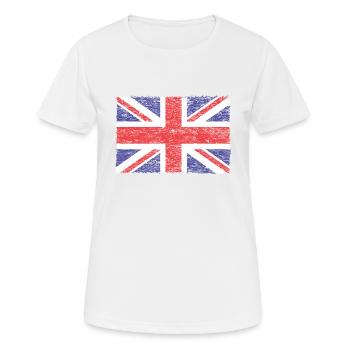 Großbritannien, britische Flagge, Flagge des Vereinigten Königreichs, - Frauen T-Shirt atmungsaktiv - Weiß - Vorne - AI Model Female 172 dark (172cm)