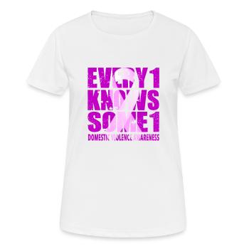 Domestic Violence Awareness #Every1KnowsSome1 - Women's Breathable T-Shirt - white - Front - AI Model Female 172 dark (172cm)