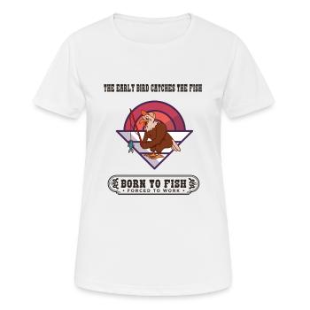 Le lève-tôt attrape le poisson - T-shirt respirant Femme - blanc - Devant - AI Model Female 172 dark (172cm)