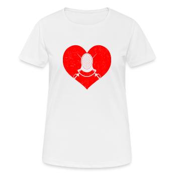 Cool Fechten Herz Schwertkunst Lustige Fechter Epee - Frauen T-Shirt atmungsaktiv - Weiß - Vorne - AI Model Female 172 dark (172cm)