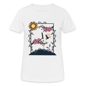 Katana dans le rocher - T-shirt respirant Femme - blanc - Devant - AI Model Female 172 dark (172cm)