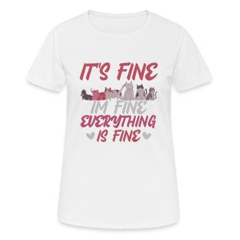 funny cat - Frauen T-Shirt atmungsaktiv - Weiß - Vorne - AI Model Female 172 dark (172cm)