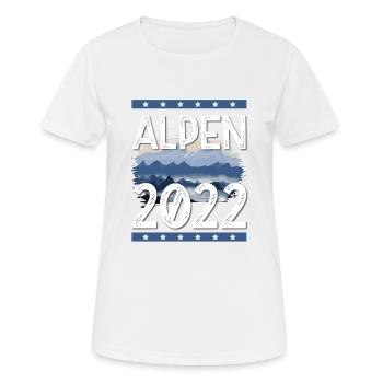 Alpen 2022 - Frauen T-Shirt atmungsaktiv - Weiß - Vorne - AI Model Female 172 dark (172cm)