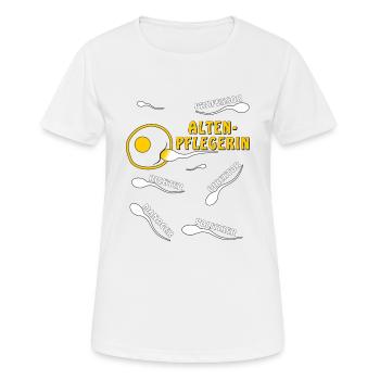 ALTENPFLEGERIN - Frauen T-Shirt atmungsaktiv - Weiß - Vorne - AI Model Female 172 dark (172cm)