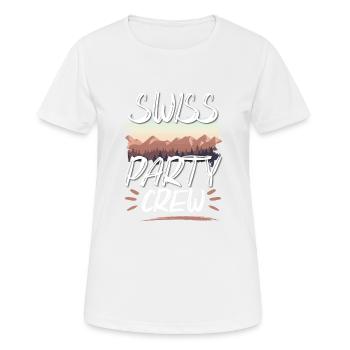 Swiss Party Crew - T-shirt respirant Femme - blanc - Devant - AI Model Female 172 dark (172cm)
