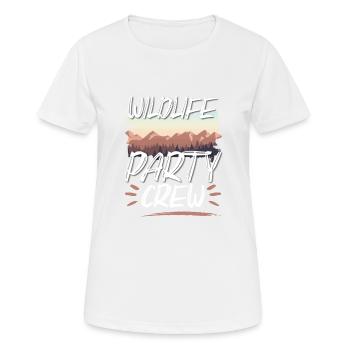 Équipe de fête de la faune - T-shirt respirant Femme - blanc - Devant - AI Model Female 172 dark (172cm)