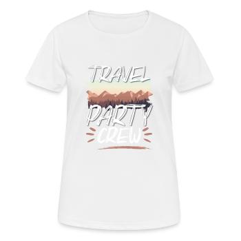Travel Party Crew - Frauen T-Shirt atmungsaktiv - Weiß - Vorne - AI Model Female 172 dark (172cm)