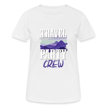 Travel Party Crew - Frauen T-Shirt atmungsaktiv - Weiß - Vorne - AI Model Female 172 dark (172cm)