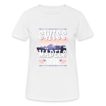 Swiss Mädels Tour - Frauen T-Shirt atmungsaktiv - Weiß - Vorne - AI Model Female 172 dark (172cm)