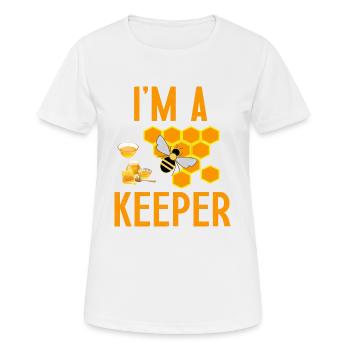 I am a keeper gift for beekeeper humor - T-shirt respirant Femme - blanc - Devant - AI Model Female 172 dark (172cm)