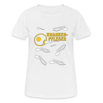 KRANKENPFLEGER - Frauen T-Shirt atmungsaktiv - Weiß - Vorne - AI Model Female 172 dark (172cm)