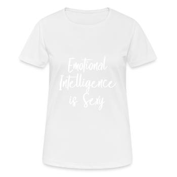 L’intelligence émotionnelle est sexy 2 - T-shirt respirant Femme - blanc - Devant - AI Model Female 172 dark (172cm)