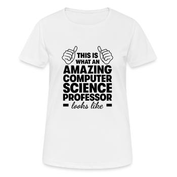 Professeur d’informatique incroyable - T-shirt respirant Femme - blanc - Devant - AI Model Female 172 dark (172cm)