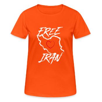 Free Iran Love - Women's Breathable T-Shirt - neon orange - Front - AI Model Female 172 dark (172cm)