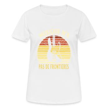 Musique n'a pas de frontières - T-shirt respirant Femme - blanc - Devant - AI Model Female 172 dark (172cm)