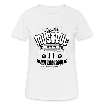 Ecouter musique ma thérapie - T-shirt respirant Femme - blanc - Devant - AI Model Female 172 dark (172cm)